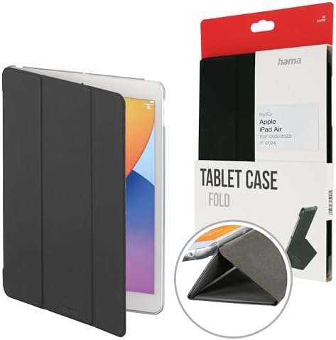 Hama Hülle für iPad Air 4. Generation 2020/5. Generation 2022 10,9 Zoll (aufklappbare Schutz-Hülle für Displays mit 10.9'', Cover für Apple Tablet mit Magnetverschluss) schwarz
