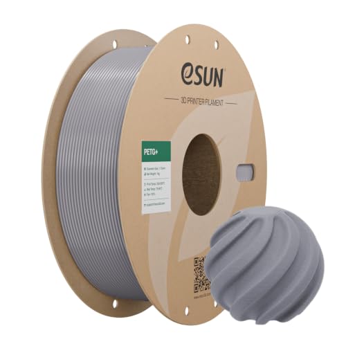 eSUN Upgraded PETG+ Filament 1KG,High Toughness and Heat Resistance, Silver