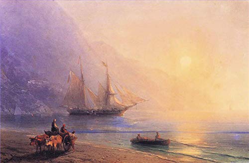 Peinture sur toile de la côte de Crimée pour créer une ambiance marine apaisante