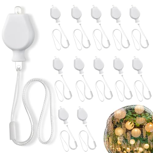12 x LED Ballonlichter für Lampions Außen, LED Laternenlichter Lampions Warmweiß, Led Luftballons Lichter für Papierlaternen Hochzeit Halloween Weihnachten Party Dekoration(Warm Weiß)