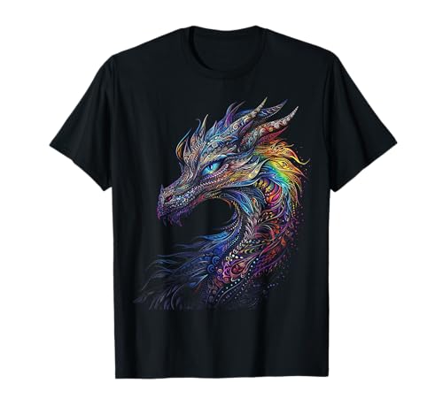 Drache Mandala Tier Kunst Bunte Grafik Drache...