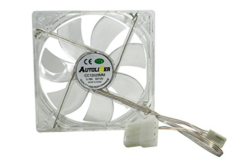 Autolizer 120Mm Sleeve Bearing Silent Quiet Cooling Fan For Computer Pc Desktop Cases, Cpu Coolers And Radiators, Clear Transparent (Red Quad 4-Leds) #TOP6