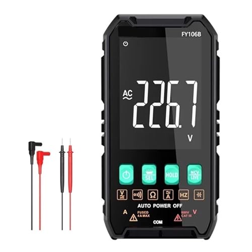 ミニデジタルマルチメータスマート電気技師テスター AC/DC 電流計電圧計静電容量オーム Hz NCV プロフェッショナルマルチメトロ(FY106B)