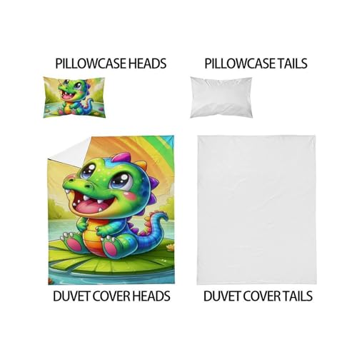 Housse de couette crocodile parure de lit douce pour chambre d'enfant