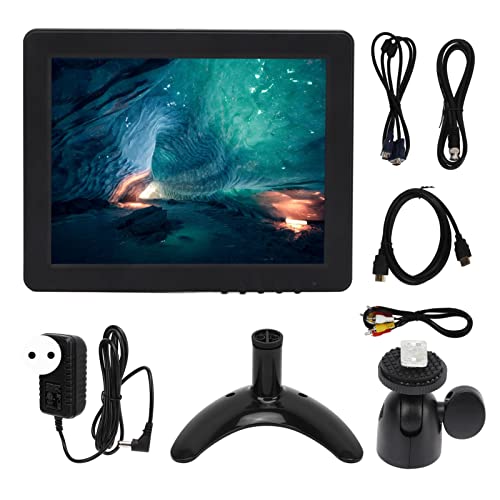Bewinner 8 Zoll Mini TFT Monitor, 1024 X 768 HD Farb CCTV Bildschirm mit VGA, AV, BNC, USB, HD, DC Eingang, mit Fernbedienung, Lautsprechern für Auto, Überwachungskamera, PC (EU-Stecker) – Bild 7