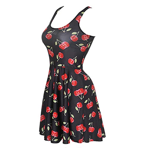 Image of Sister Amy Printed Elastic Sleeveless Shaping Breathable Camisole Skater Dress