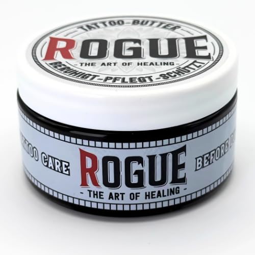 ROGUE® Crema para tatuajes de 100 ml – Crema para el cuidado del tatuaje con manteca de karité, aceite de jojoba y cera de abejas – Aftercare para tatuajes frescos y cuidado diario – Crema de tatuaje