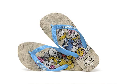 Chinelo Disney Stylish, Havaianas, Criança Unissex, Bege Palha/Turquesa, 29/30