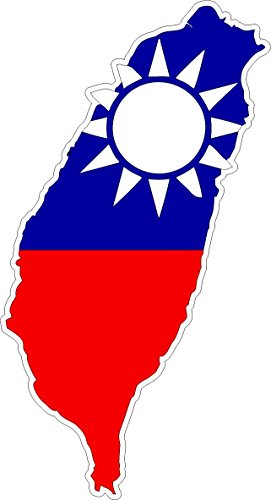 Akachafactory Autocollant Sticker adhesif Voiture Vinyle Drapeau Carte Taiwan