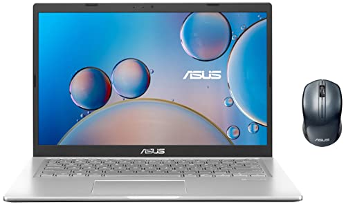 Image of ASUS VivoBook 14 (2021), 14-inch (35.56 cms) FHD, Intel Core i7-1065G7 10th Gen, Thin and Light Laptop (16GB /512GB SSD /Integrated Graphics /Silver /1.6 Kg)&WT200 Wireless Mouse, Blue