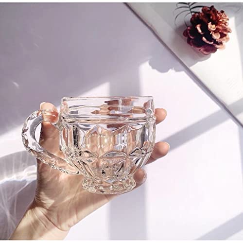 Image of Premium Glass Tea & Coffee Cups Set of 6, 220 ML Transparent Glass Mug with Handle for Coffee,Green Tea, Hot & Cold Beverages, Stylish Clear Drinking Cups for Home Kitchen Cafe (CTZ - 20)