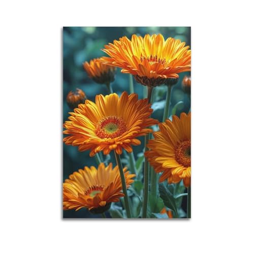 Décoration murale gerbera orange pour réveiller un mur blanc