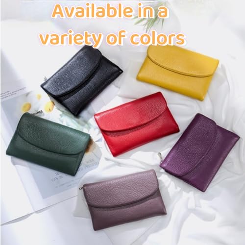 Unisex Pebble Leather Wallet, Leather Wallets for Women with Credit Card Holder, Coin Holder & Cash Slots, Small Wallets for Women Can Hold Coins Id Cards (Silver)2