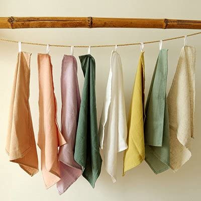 ZOYIEP 6 stoffen servetten, linnen servetten met holle zoom, 40 x 40 cm, stoffen servetten, linnen servetten, 100% katoen en linnen servetten, stof (donkergroen