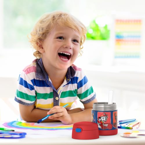 Image of THERMOS FUNTAINER Kids Food Jar with Spoon, 10oz, Paw Patrol | Kid-Friendly Stainless Steel Insulated Food Container, Keeps Food Hot or Cold Longer for School & Play, BPA Free