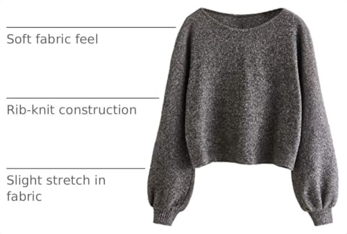 Image of SweatyRocks Women's Crewneck Long Sleeve Knit Crop Top Cropped Sweaters
