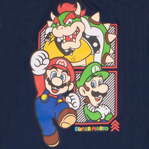 Nintendo Super Mario Bros Boys Varsity Bomber Jackets Zip-Up Mario Luigi and Bowser Graphic Print Jacket for Kids Casual Fashion Coats (Dark Blue Size 8)4