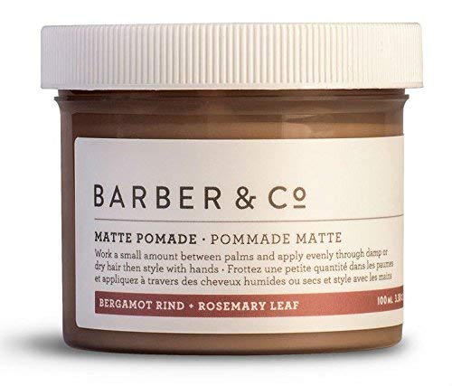 BARBER & CO. All Natural, Handmade Matte Pomade — Hair Styling for Men, Medium Hold with Matte-natural Finish, Bergamot Rind + Rosemary Leaf