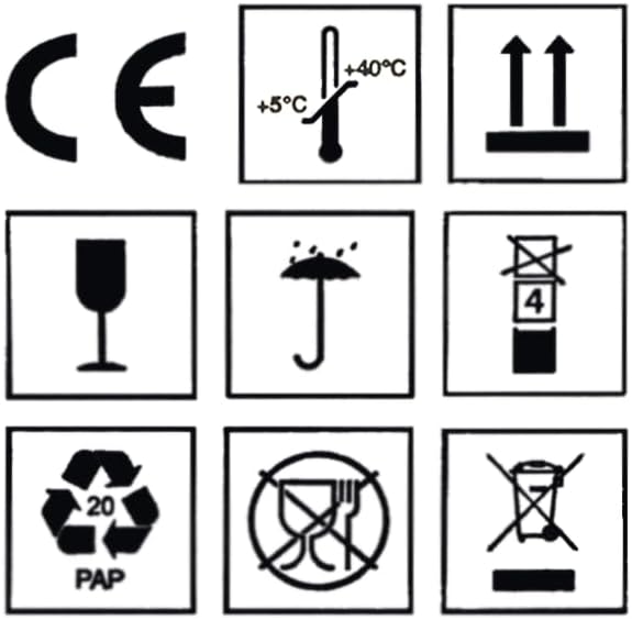 Product compliance and handling symbols