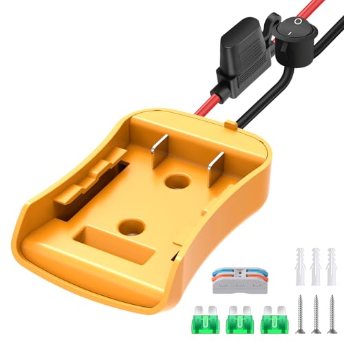 Image of 1 Packs Adapter for Dewalt 20V Battery Adapter for Power Wheel Battery Upgrade Conversion Kit with Switch, Fuse & Wire Terminals, 12AWG Wire, Power Tool Power Connector for DIY Rc Car Toys