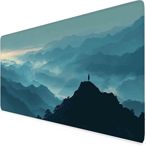 Tapis de souris bleu montagne antidérapant pour éviter les douleurs