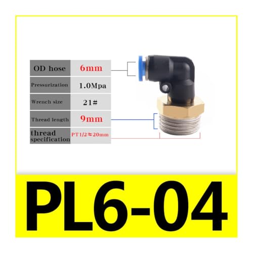 Conector neumático PL para evitar dobleces en mangueras de aire comprimido 3