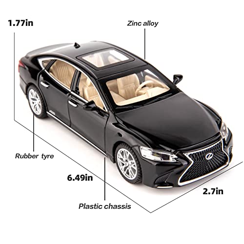 Modelo de auto Lexus LS500h a escala 1:32 negro miniatura 3