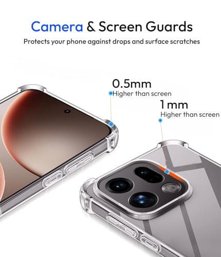 Image of KAPAVER Essential Back Cover Case Compatible with Oppo Find X9 (PC+TPU) (Oppo Find X9 - Clear)