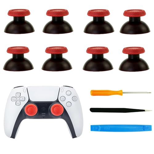 CTHTBZ 8PCS Replacement with Screwdriver Joystick Analog Grips Thumb Sticks Thumbstick for PS5 Controller (Red)