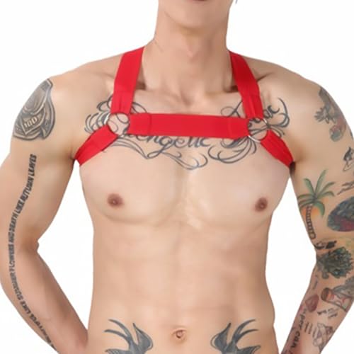 Image of Mens Harness Belt Nylon Elastic Body Shoulder Strap Sexy Halter Club Wear Cosplay Costume