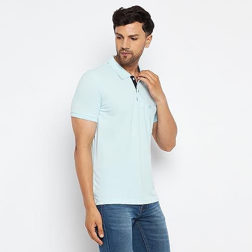 Image of Duke Stardust Men Polo Neck Half Sleeve Cotton T-Shirt (SD55 Powder Blue M)