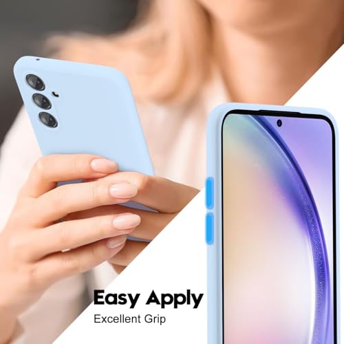 Image of DIZORO Microfiber Candy Case Compatible for Samsung S24 fe Smooth Touch Cushion Liquid Soft Silicone Gel Rubber Phone Cases Non-Slip Full Body Protective Shockproof Back Cover - Carolina