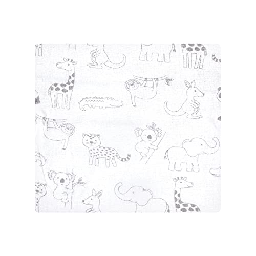 Image of Hudson Baby Unisex Baby Cotton Flannel Receiving Blankets Bundle, Zoo Animals, One Size