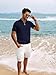 PJ PAUL JONES Poloshirt Herren Kurzarm mit Reißverschluss Strick Polo Shirts Sommer T Shirt Marineblau M