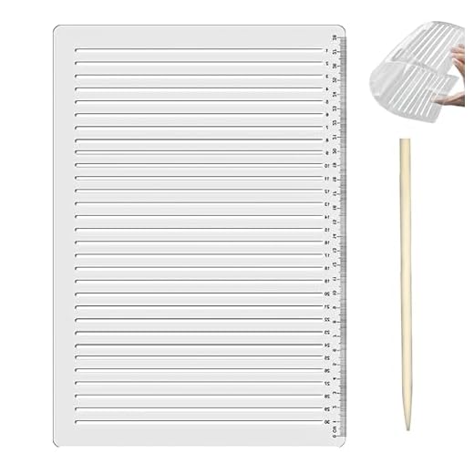 Plantilla de línea recta, regla de líneas, plantillas de letras, plantillas de guía, plantilla de líneas claras, plantilla de regla, plantilla de caligrafía para caracteres de sobres (escala de 28 cm)