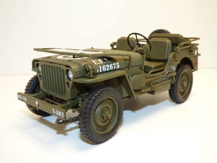 SAST Jeep Willys Ouverte US Army 1/18 en Métal D-Day Opération Overlord