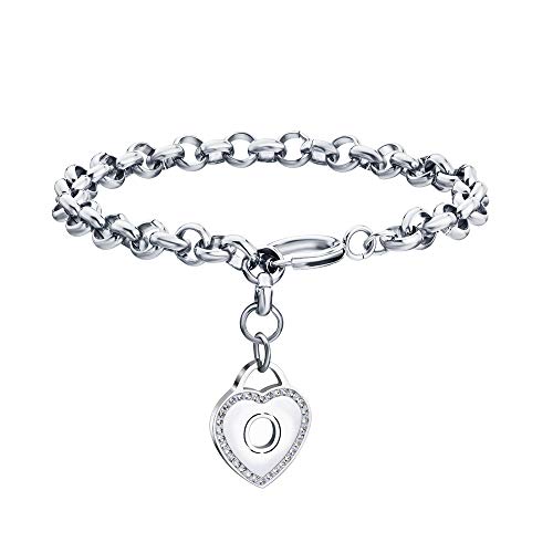 Image of CaleesLLC Letter A to Z Initial Charm Bracelet Adjustable Stainless Steel Anklet Personalized Wrist Link for Women