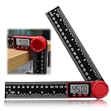 Transportador Digital, 7'/200mm Medidor de Ángulos con Gran Pantalla LCD, Goniometro 360° con Función de Bloqueo para Carpintería Ingeniería Brocas Diamante con Forma de Esmalte