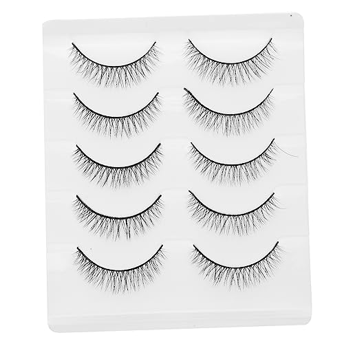 FOMIYES 5 Pares Pestañas Postizas Cortas Prosperar Mascara Cosméticos Para Pestañas Pegamento Para Pestañas Vendedor Mujeres Pestañas Postizas Pestañas Postizas Tenues Banda Fibra Química