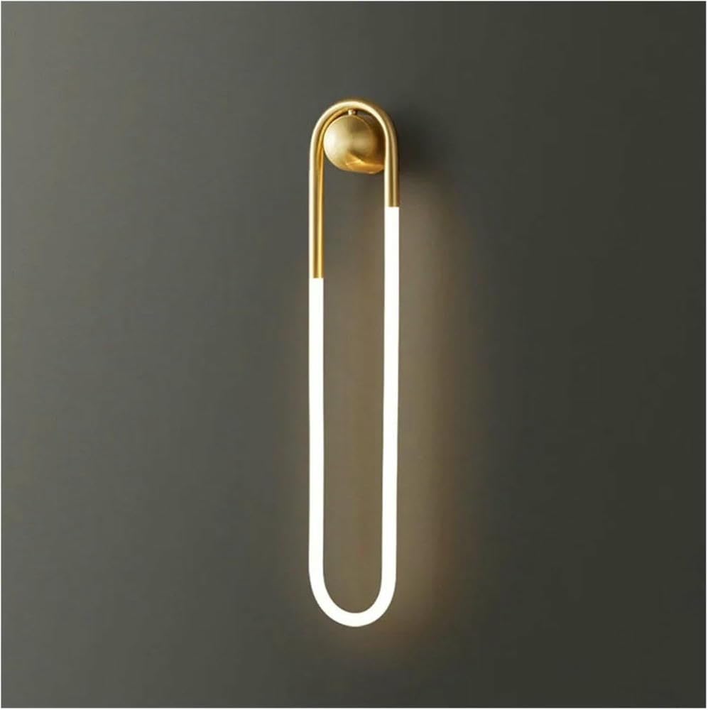 SBZIOJHDR wall Lights， Nordic Minimalist Style Ellipse Lights 3 Color Temperature Dimming for Parlor Bedroom(Gold,H75cm)