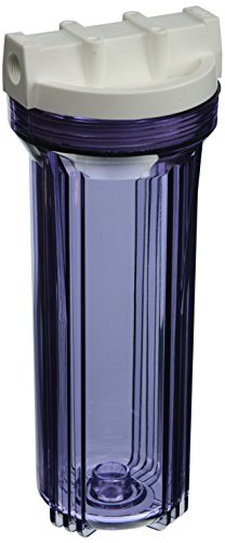 Hydronix HF3-10CLWH38, 10" Clear Housing with White Rib Cap For RO & Filtration Systems, 3/8" Ports image 2