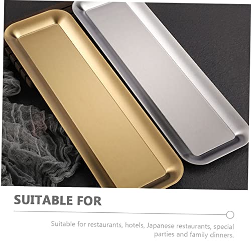 Plato Rectangular de Acero Inoxidable para Sushi miniatura 5