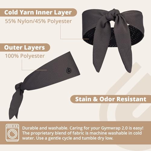 Image of Gymwrap 2.0 Sweat-Wicking Workout Headband - Athletic Non Slip Workout Headbands for Men and Women, Adjustable Wide Fabric Headband for Gym, Running, Yoga, Sports, and Outdoor Activities - Shadow