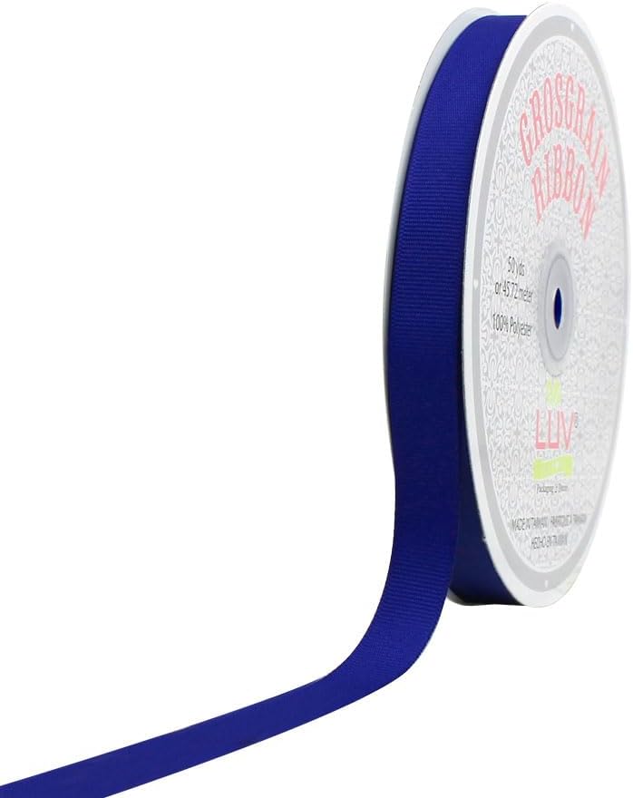 50-Yard Solid Grosgrain Ribbon, 5/8-Inch, Royal Blue