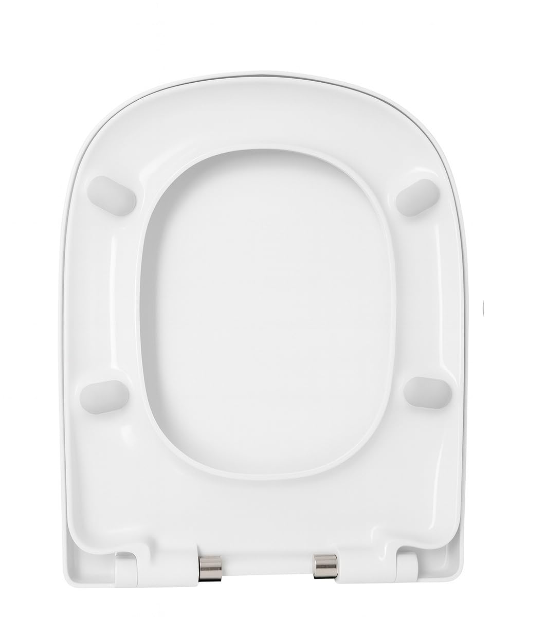 Asiento de inodoro de repuesto compatible con DURAVIT PURAVIDA, termoestable antibacteriano, tapa de inodoro con cierre suave