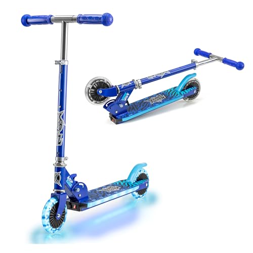 Xootz Wild Rider - Patinete LED Plegable con luz LED para niños a Partir de 5 años