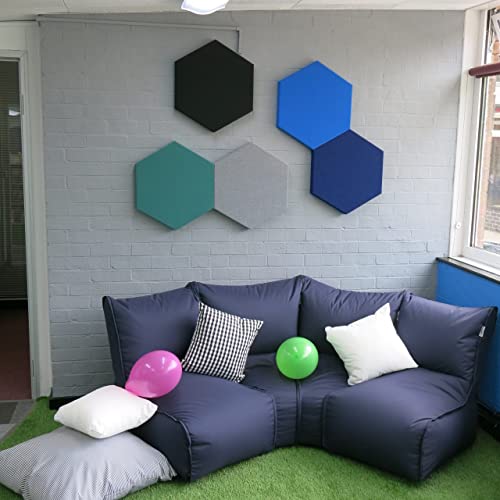 Image of YGM Acoustic Foams Professional Hexagon Acoustic Foam Panels, Absorption Panel, 12 X 12 X 1 inch High Density Edge Wall Tiles for Acoustic Treatment (Emerald Green, Set of 5)