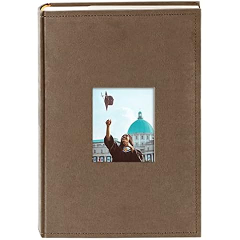 Golden State Art, Photo Album Suede Cover 300 Pockets Large Capacity Holds 4x6 Picture Book Used for Family Wedding Anniversary Vacation Christmas Baby Dog (Brown) Cover