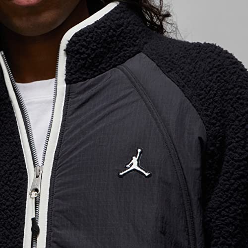 Nike Jordan Essentials Men's Full-Zip Winter Fleece (as1, alpha, m, regular, regular, Black/Sail)3
