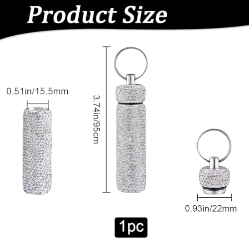 Image of GORGECRAFT Rhinestone Needle Storage Box Small Sewing Needle Storage Box Silver Aluminium Alloy Bling Platinum Container Pocket Box Portable Sewing Pin Case for Store Needle Embroidery Tools
